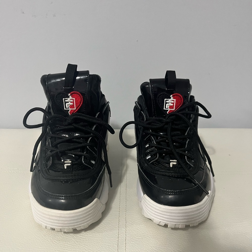 Black and White Fila Sneakers